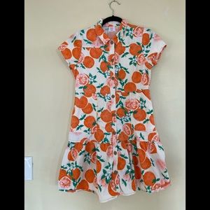 Adorable Wonder Nation Orange Fruit Print Vintage Polo Retro Mini Dress